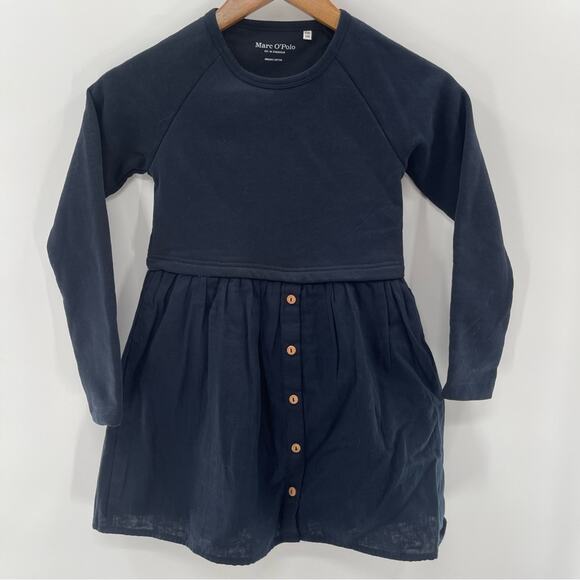 Marc O’Polo Little Girl's Navy Blue Sweatshirt Style Casual Dress Size 8-10 - Picture 1 of 12